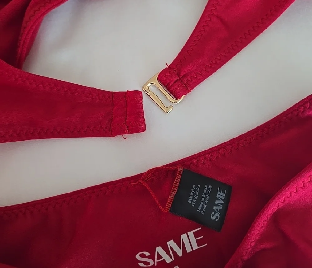 SAME LA Scarlet Bandeau Bikini with Rose Accent - Picture 10 of 10